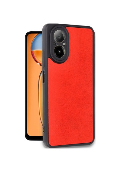 Realme 12 Lite Kılıf Aras Deri Kapak - Kırmızı -