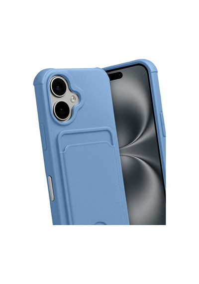 Apple iPhone  Uyumlu,  17 Kelvin Kartvizitli Silikon - Mavi