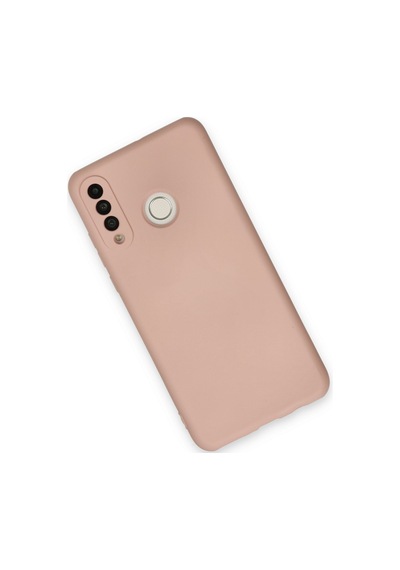 Huawei P30 Lite Uyumlu İçi Kadife Lansman Tasarım Silikon Telefon Kılıfı Krem