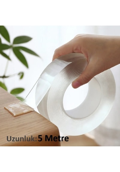 Çift Taraflı Silikonlu Şeffaf Montaj Bandı 3 Cm X 5 Metre (500102852)