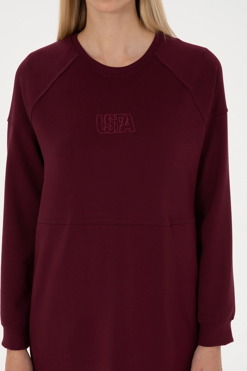 U.S. Polo Assn. Kadın Bordo Uzun Bisiklet Yaka Sweatshirt 50315623-VR177