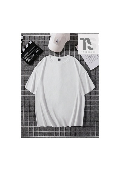 Tarzsokak Homme Erkek Sırt Baskılı Düşük Omuz T-shirt Mavi