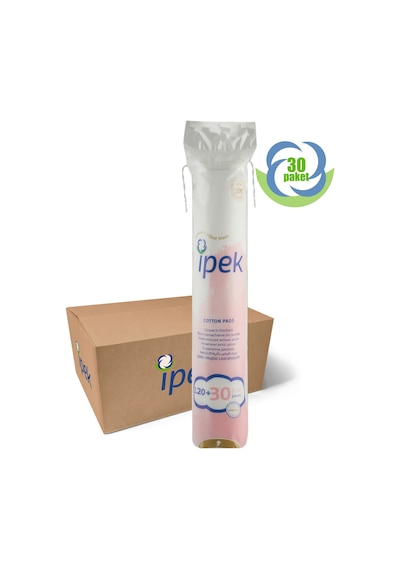 İpek Makyaj Temizleme Pamuğu Yuvarlak 120+30 Adet 30 Paket