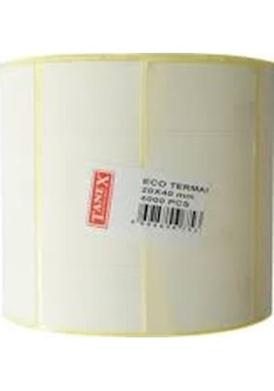 Tanex 20X40 MM Eco Termal Etiket 4 Lü 25MM Çap 4000'Li