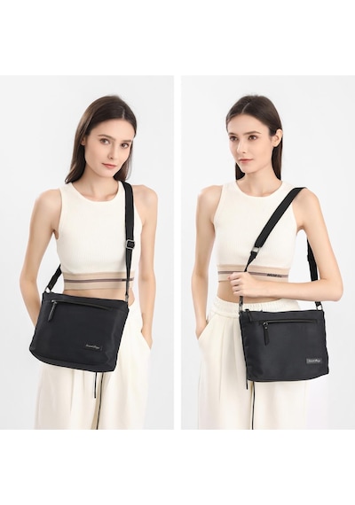 Smart Bags Twill Dimi Kumaş Postacı Kadın Çantası 3330 Siyah