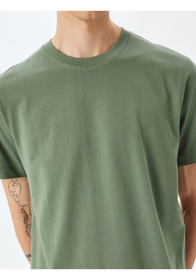Koton Pamuklu Bisiklet Yaka Regular Fit Kısa Kollu Basic Tişört Green 5sam10099hk Yeşil