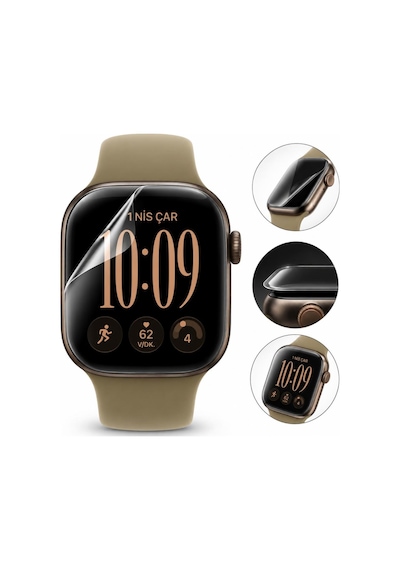 Apple Watch Series 12 42mm İle Uyumlu Ekran Koruyucu Tpu A3582 Şeffaf 2 Adet