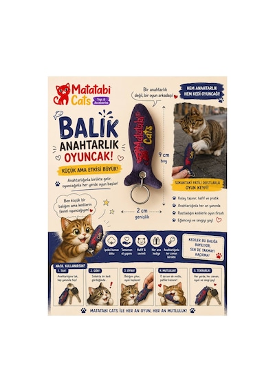 Matamix İçerikli Oyuncak Balık Anahtarlık Çok Renkli