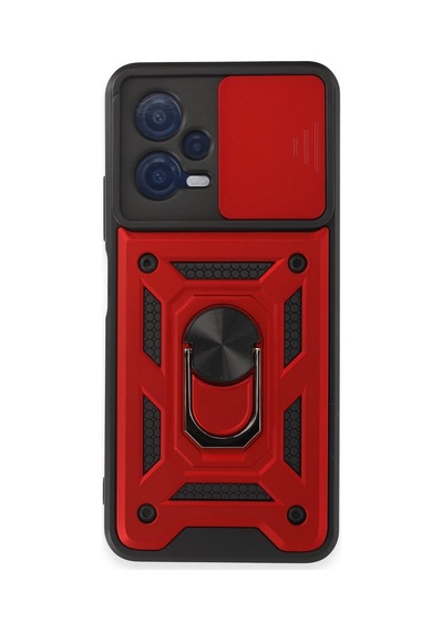 Uryport Xiaomi Redmi Note 12 5g Kılıf Pars Lens Yüzüklü Silikon - Kırmızı