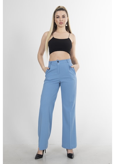 Feminist Bebe Mavi Yüksek Bel Pileli Palazzo Pantolon 0102066.449 Bebe Mavi