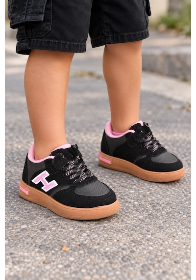 Mini Bonito Kız Erkek Çocuk Günlük Sneakers Spor Ayakkabı Şık Ve Rahat Çocuk Ayakkabısı Siyah