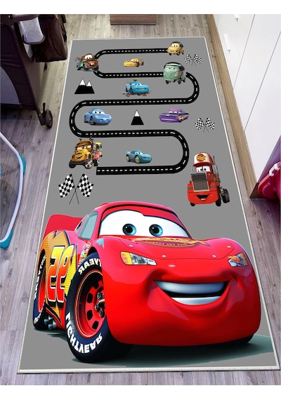 Trafik Çocuk Oyun Halısı Kaymaz Makinede Yıkanabilir Eğitici
