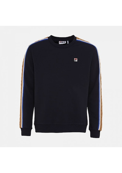 Siyah Fila Erkek Bisiklet Yaka Sweatshirt Braid Detail Tm411156 Siyah