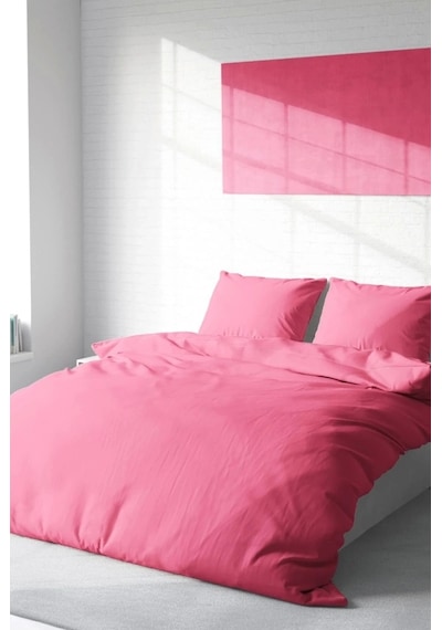 Nivemeshome Şeker Pembe %100 Pamuk Çift Kişilik Nevresimtakımı Pembe