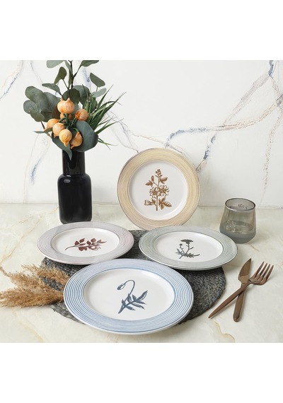 Floral Essence Assos Pasta Tabağı 22 Cm 4 Adet / 22890-93-94-22949 Çok Renkli