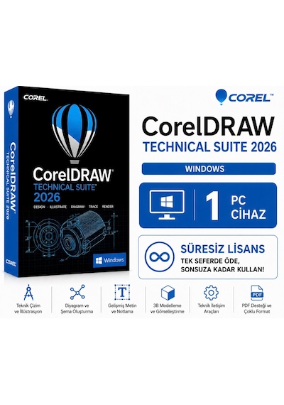 Corel Coreldraw Technical Suite 2026 Windows - 1 Pc Süresiz Dijital Kod
