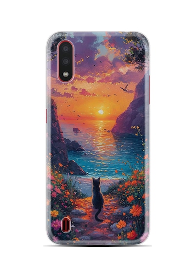 Samsung Samsung Galaxy Uyumlu A01 Kılıf Boutique Baskılı Resimli Manzara Kedi Pcode -096