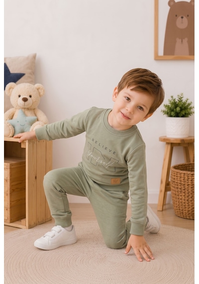 Mnk Baby & Kids Erkek Çocuk Belıeve Baskılı 2li Eşofman Takımı M00853 YESIL