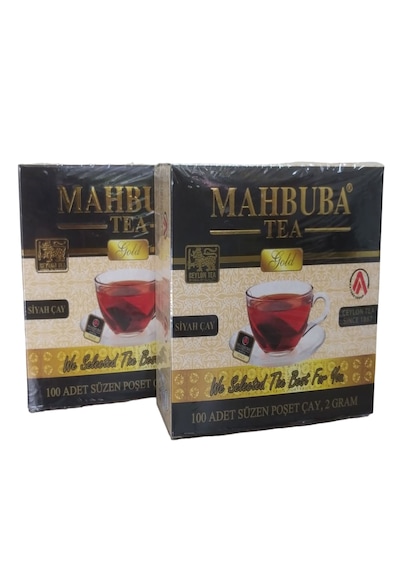 Mahbuba Gold 4 Kutu 100 Adet X 2gr Süzen Poşet Çay %100 Ceylon Tea Siyah Çay