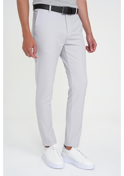 Efor Slim Fit Yan Cepli Esnek Düz Koyu Taş Pamuk Pantolon P 1197 K.Taş