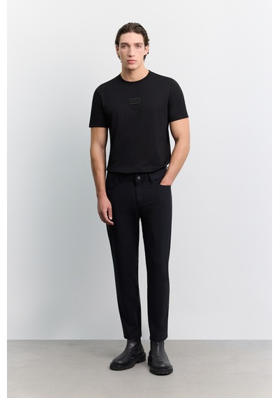 Avva Erkek Siyah 5 Cep Teknik Comfort Slim Fit Pantolon A62y3062