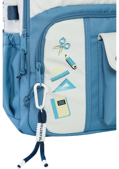 Unisex Ortaokul Lise Okul Sırt Çantası Çok Gözlü 16 İnç Laptop Bölmeli Soft Kumaş Mavi