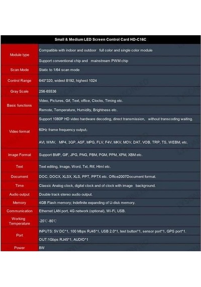Hd-c16l Wıfı Rgb Led Kontrol Kartı Diğer