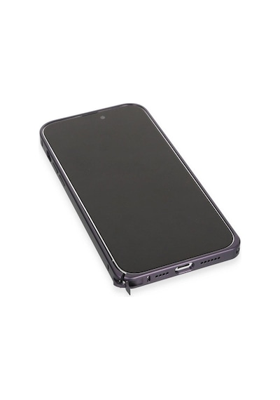 Tedar Joko Apple iPhone  Uyumlu  14 Pro Kılıf Metal Bumper Magneticsafe Kapak - Derin Mor Najmaddin standart