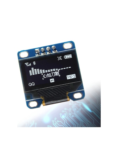 0.96" Beyaz Oled Lcd Modül 128x64 Pixel IIC I2C Seri 0.96” Ekran Gösterge SSD1306 3.3V 5V Matrix