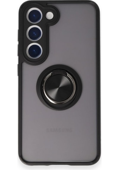 Samsung Galaxy  Uyumlu,  M15 Kılıf Montreal Yüzüklü Silikon Kapak - Siyah