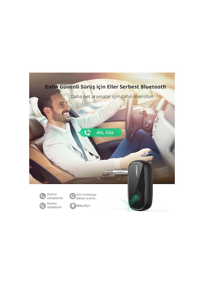 Ugreen Aptx Destekli Bluetooth 5.0 Audio Receiver Alıcı, 70304