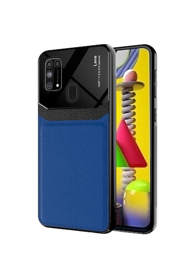 Samsung Galaxy Uyumlu M31 Kılıf Lens Deri Görünümlü Tpu Kapak
