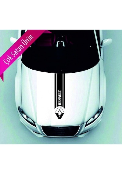 Renault İçin Uyumlu Aksesuar Oto Kaput Sticker Siyah