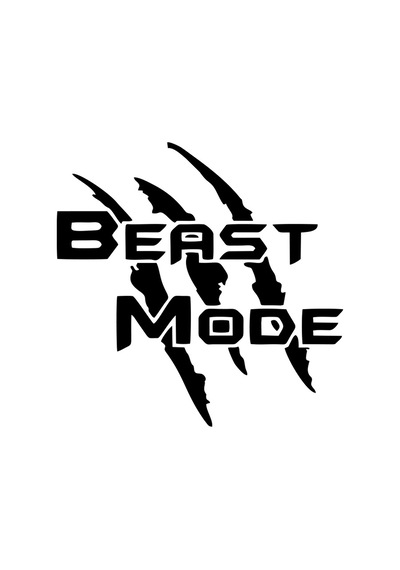 Beast Mode Sticker 17x17 Cm Siyah