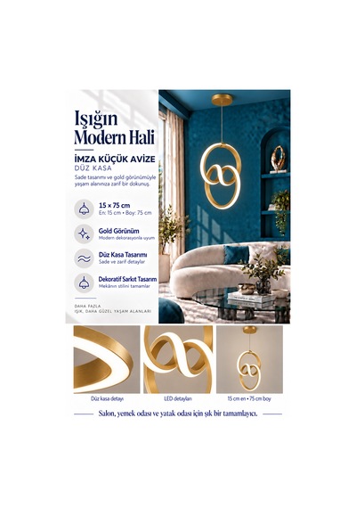 İmza Küçük Modern Ledli Avize 3 Renk Power Ledli Eskitme Hol Çocuk Odası Yatak Odası