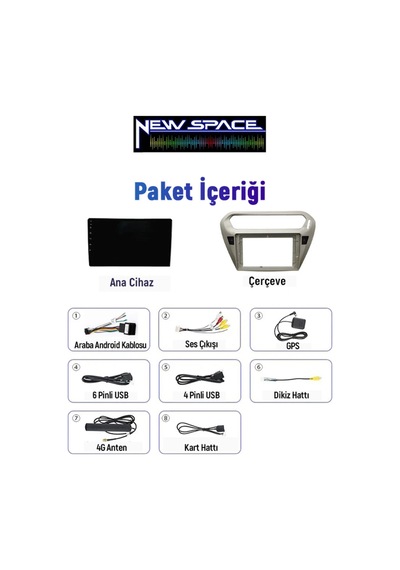 Peugeot 301 Android 6gb Ram 128gb Rom 8 Çekirdek Carplay Multimedya