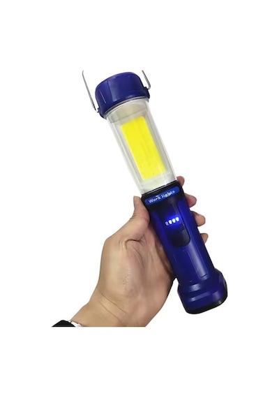 Hk-802 Şarjlı 30 Beyaz + 20 Mavi-kırmızı Smd Led / 55 Cob Ledli 5 Modlu Çalışma Lambası Belirtilmemis