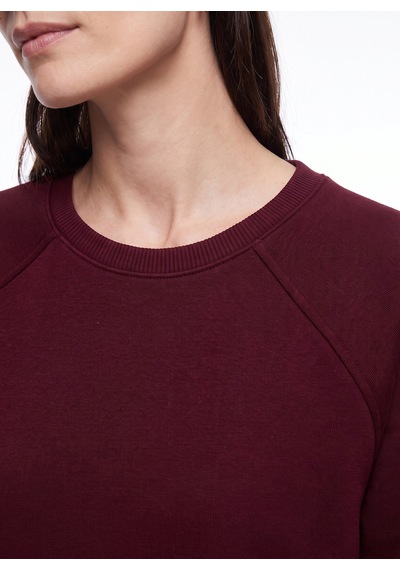 Fabrika Bordo Kadın Bisiklet Yaka Sweatshirt Falu-y