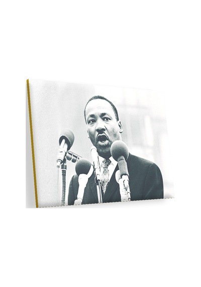 Cakasepetim Martin Luther King Ve Mikrofonlar Siyah Beyaz Ahşap Mdf Tablo