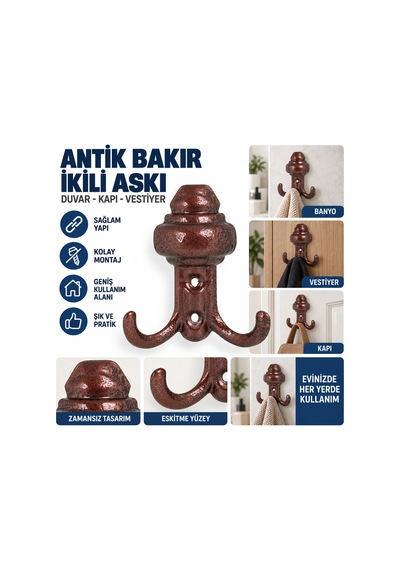 Dolap Askısı Bakır Renk Kahverengi - 922681868 Kahverengi