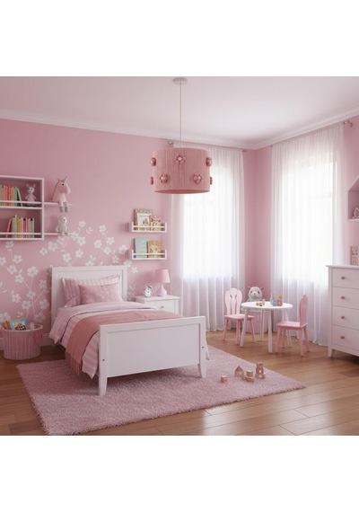 Makrome Papatyalı Çocuk Avize Pembe