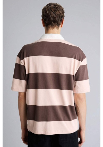Defacto Loose Fıt Polo Yaka Kısa Kollu Polo Tişört G2048ax26spbn151 Kahve-bn151