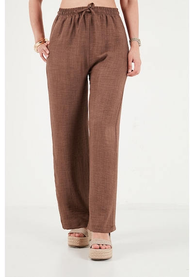 Lela Regular Fit Bağlama Detaylı Kolsuz Takım Bayan Takım 5866787 Kahve
