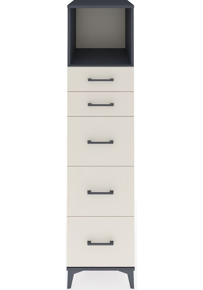 Kronos Dolap Tek Raflı 5 Çekmeceli 44x59x182 Antrasit-aytaşı Antrasit