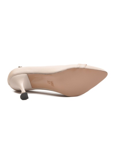 Pierre Cardin Bej Saten İnce Topuklu Kadın Abiye Ayakkabı Pc-55201 Z Bej