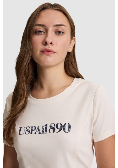 U.S. Polo Assn. U.s. Polo Assn. Kadın Krem Tişört 50323462-vr071