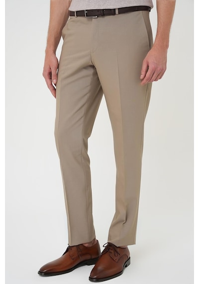 Efor Slim Fit Pilesiz Yün Klasik Koyu Bej Kumaş Pantolon P 1191 K.Bej
