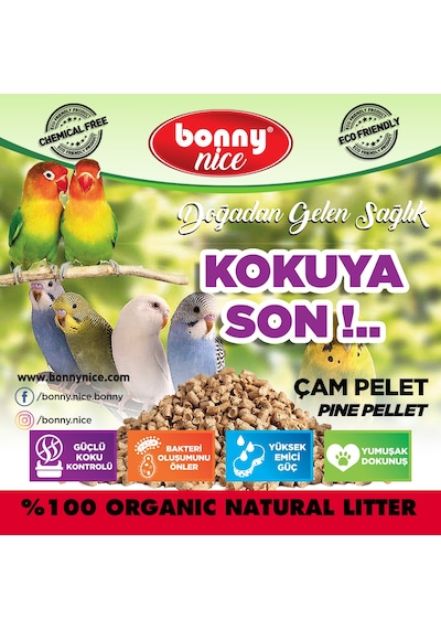 Bonny Nice Kanarya Muhabbet Papağan Kuş Kumu Kafes Altlığı 9 l X3