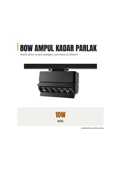Goya 10w Samsung Ledli Mercekli Ray Spot Mağaza Aydınlatma Armatürü - Gy-3655-10 Diğer