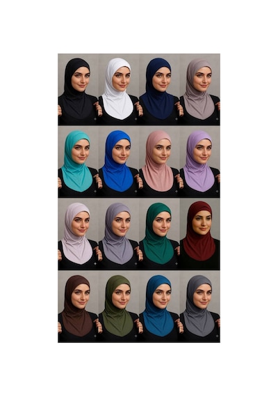 Aldaıyr 16 Ninja Bone Boyunluklu Likralı Tesettür Bonet Çok Renkli20x10907